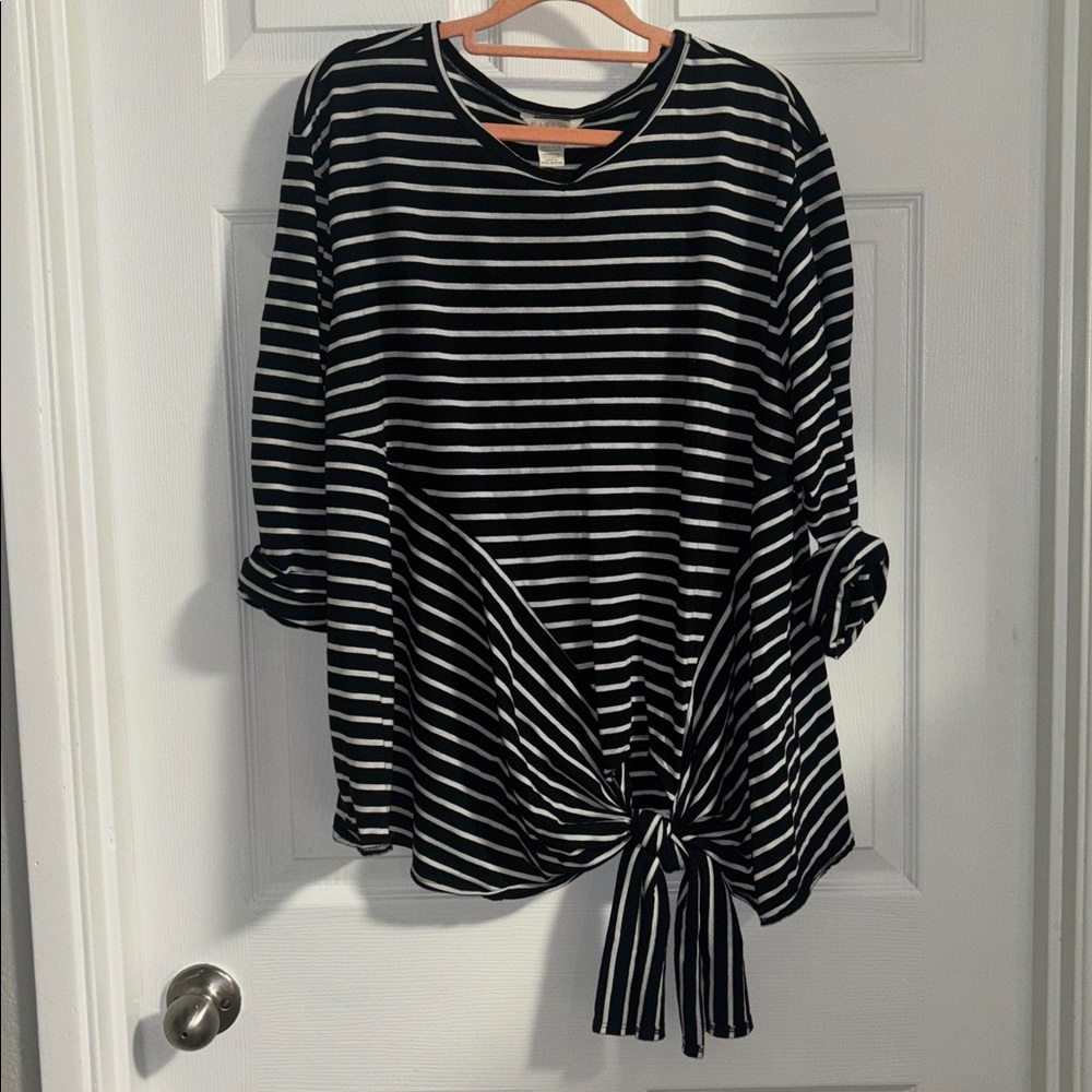 Caslon side-tie long sleeve raglan tee